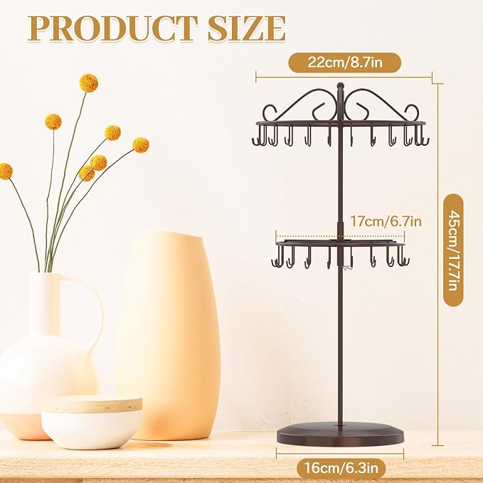 MODOWEY Rotating Necklace Holder Organizer Display Stand - Image 3