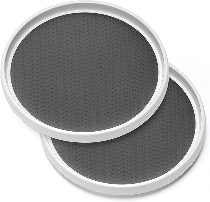 2 Pack, 12-Inch Non-Skid Lazy Susan Organizers by MakeLifeBetterEasier