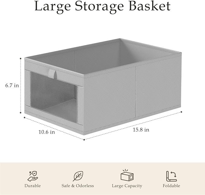 Criusia 4 Pack Linen Closet Organizers and Storage, Closet organizer Large - Image 3