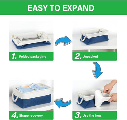 Bidtakay Small Storage Baskets for Shelves 3 Pack Fabric Storage Bins for - Image 7