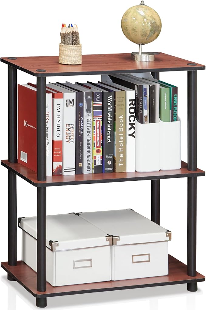 Furinno TURN-N-TUBE Storage Shelves, 3-Tier Book Shelf, Corner Shelf, Toolless - Image 4