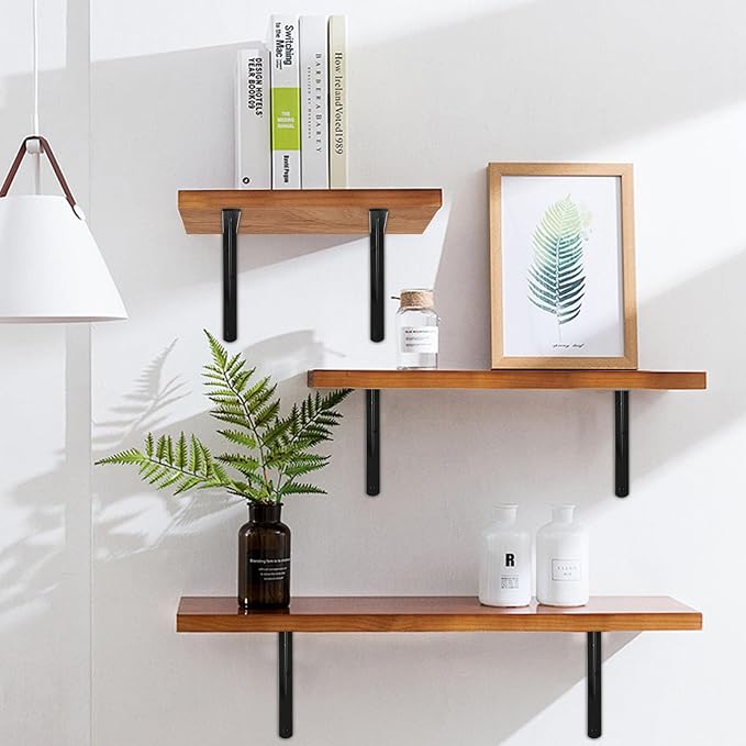 6 Pack L12 x H 8" Black Heavy Duty Shelf Brackets - Image 5