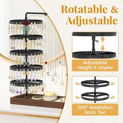 EsLuker.ly Earring Holder Organizer Necklace Display Stand Jewelry Storage | - Image 3