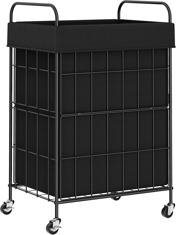 Laundry Hamper with Wheels, 90L Laundry Basket with Handle, Laundry Sorter with by Heeytilly