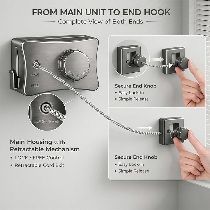 Retractable Clothesline Indoor Outdoor - Image 2