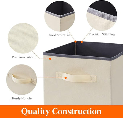 Lifewit Storage Cubes, 11 Inch Organizer Bins, 18L Beige, 6 Packs | Foldable - Image 3