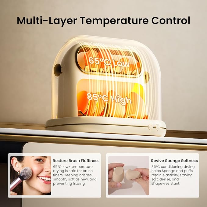 KAYUSO Electric Makeup Brush Dryer Machine, 3 in 1 Automatic Makeup Brush Dryer - Image 2