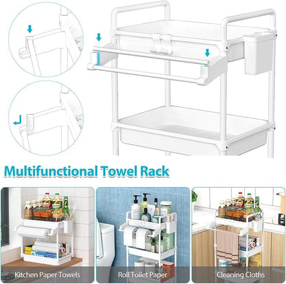 SPACEKEEPER Rolling Storage Cart, 4-Tier Bathroom Organizer Utility Cart - Image 2