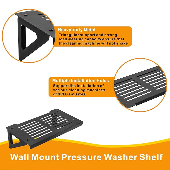 Pressure Washer Shelf Wall Mount 20" x 10", Heavy Duty Workshop Storage Rack - Image 4