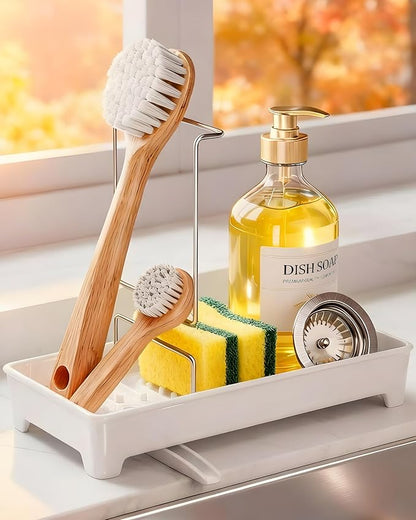 Ceramic-Look Sink Caddy, Rustproof Sponge Holder - Image 2