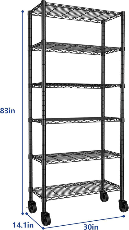 REGILLER 6-Wire Shelving Metal Storage Rack Adjustable Shelves, Standing - Image 3