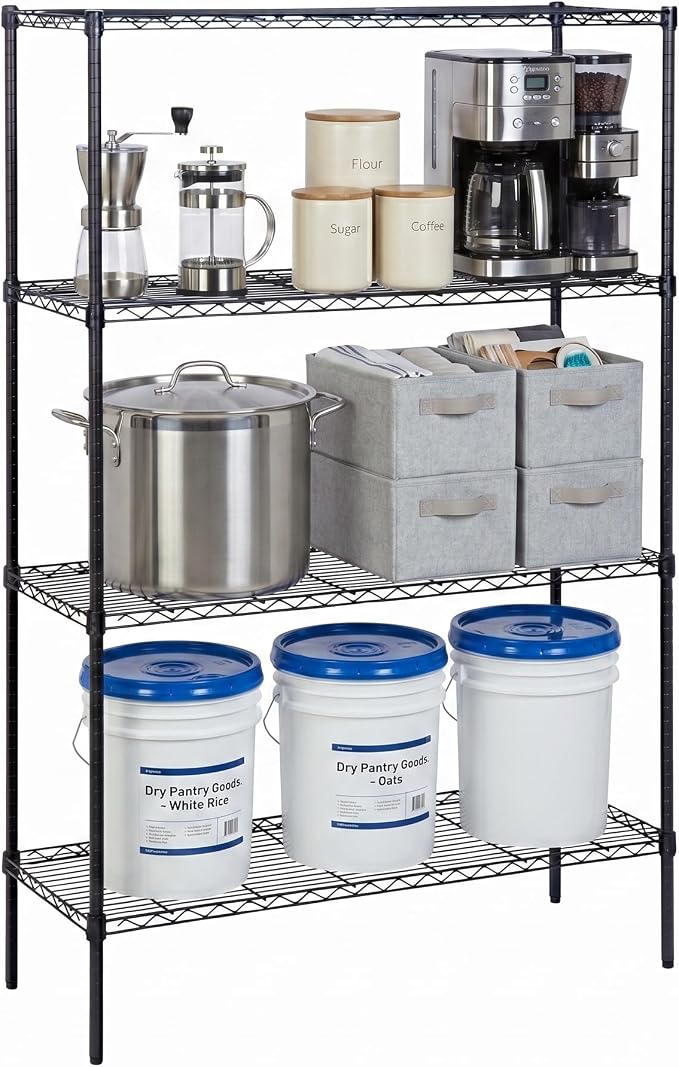 Honey-Can-Do 4-Tier Heavy Duty Extra-Wide Adjustable Shelving Unit, 350-lb Per by Honey-Can-Do