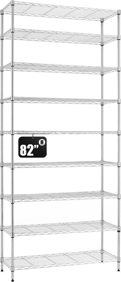 Finnhomy 9-Tier Wire Shelving Unit Adjustable Steel Wire Rack Shelving by Finnhomy