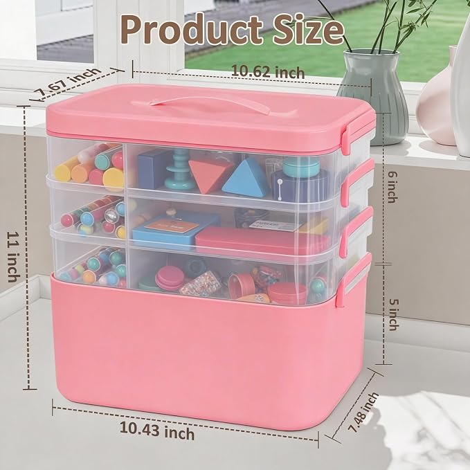 Gifhomfix 4-Layer Plastic Craft Organizers and Storage Box - Image 2