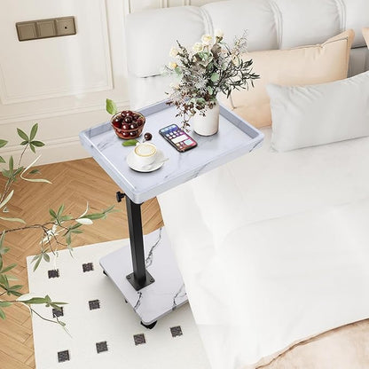 C Table End Table Adjustable Height, 360°Swivel TV Tray Table - Image 6