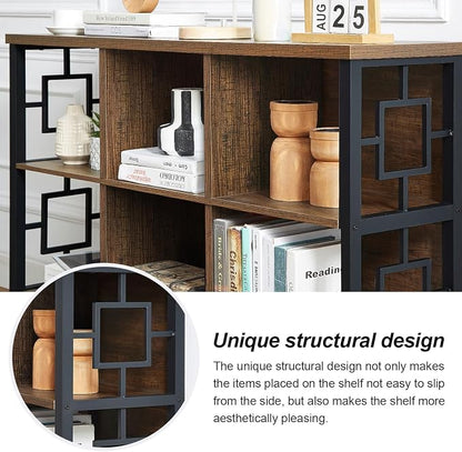 HOMISSUE 6 Cube Storage Organizer Shelf, Rustic Short Bookshelf - Image 4