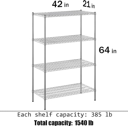 21" Deep x 42" Wide x 64" Height Wire Shelving Kit | 4-Tier | NSF Commercial - Image 3