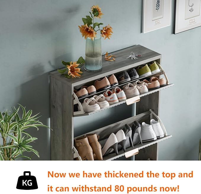Shoe Cabinet Storage, Modern Freestanding Organizer - Image 3