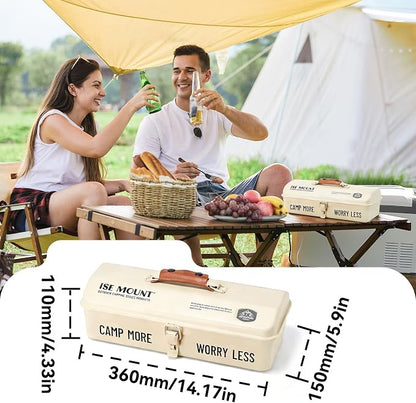 Outdoor Tools Storage Box, Metal Tool Box Portable Sturdy Camping Picnic - Image 3