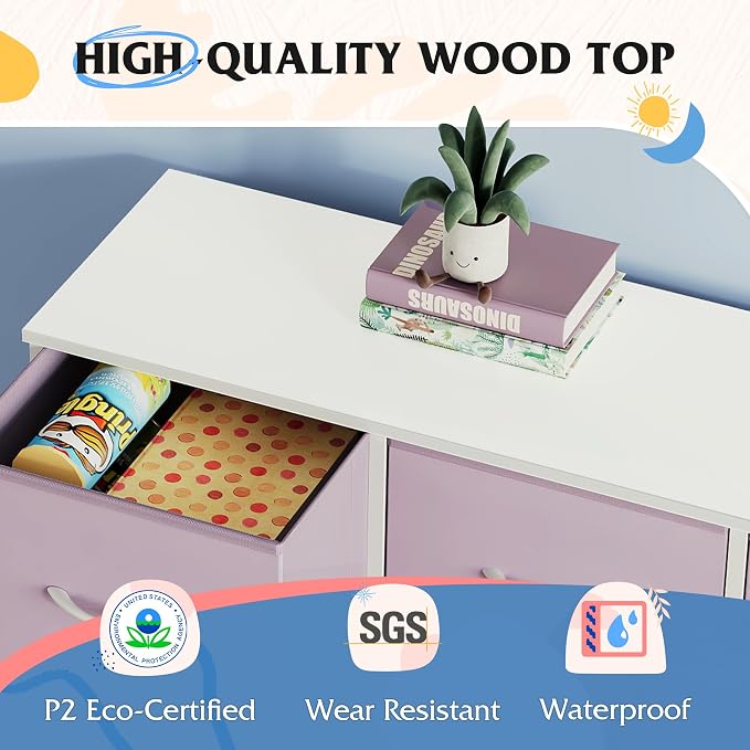 WLIVE 9 Drawer Dresser, Fabric Storage Tower - Image 6