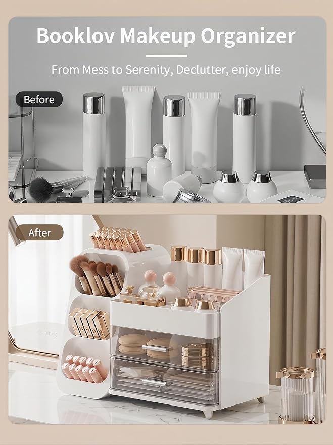 Booklov Makeup Organizer for Vanity, Large Capacity Cosmetic Display Case - Image 7
