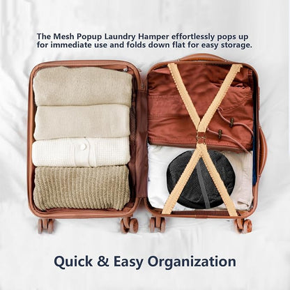 Pop Up Laundry Hamper, Mesh Laundry Basket Collapsible, Foldable Hamper - Image 4
