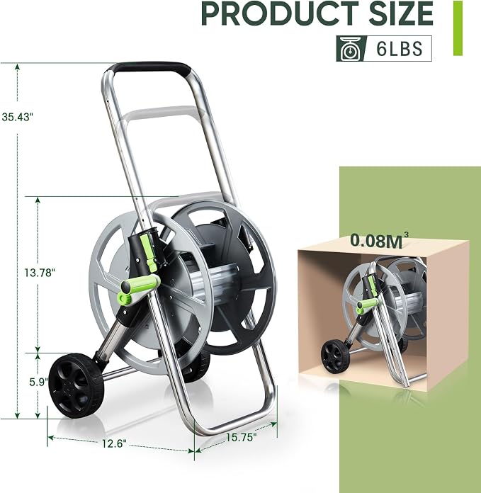 Garden Hose Reel Cart, Holds 75-150 Feet of 5/8-Inch Hose, Portable Hose Reel - Image 5
