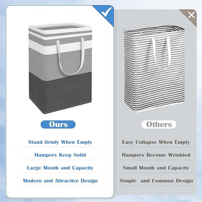 BlissTotes 3-Pack Laundry Basket, Freestanding＆Waterproof Laundry Hamper - Image 3