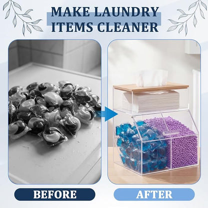 Juexica 3 in 1 Laundry Pods Container & Dryer Sheet Holder & Fragrance Beads - Image 5