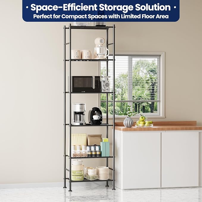 Abiglifty Storage Shelves, 6-Tier Metal Shelving, Closet Shelves - Image 5