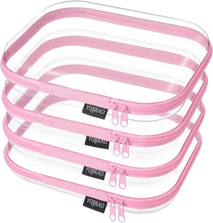 YQBRAO 4-Pack Clear Diaper Bag Organizer Pouches, 1.2mm Ultra-Thick PET Travel by Unknown