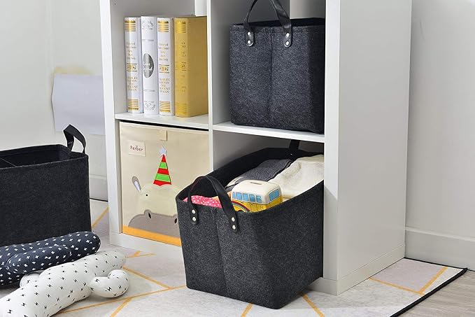 GUOZI Storage Basket, Collapsible Rectangular Felt Storage Bins - Image 6