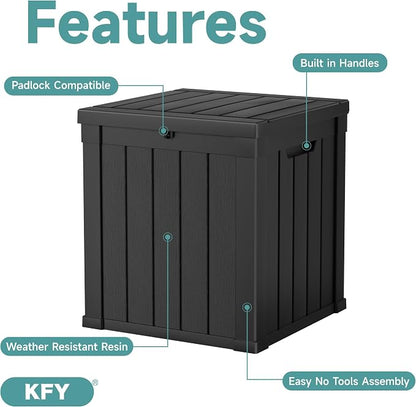 50 Gallon Waterproof Resin Deck Box, UV Resistant Outdoor Storage - Image 3