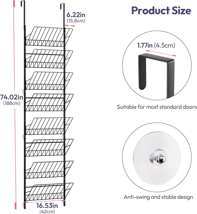 SWTYMIKI Over the Door Shoe Organizer - Image 2