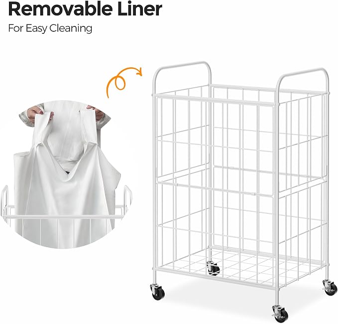Laundry Hamper with Wheels, 90L Laundry Basket with Handle, Laundry Sorter with - Image 4