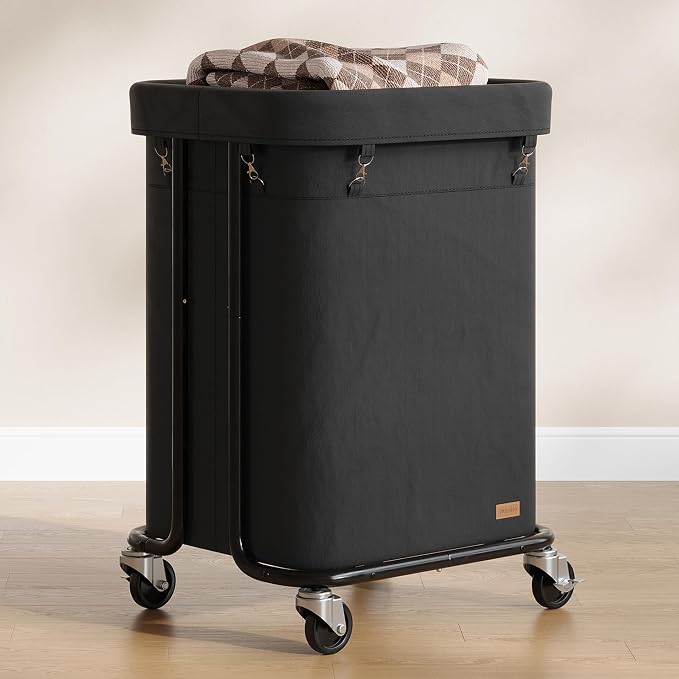 Laundry Basket with Wheels 150L/40Gal, Rolling Laundry Hamper with Steel Fram by Nunsino