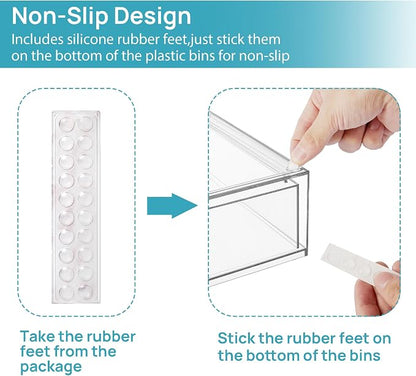 Vtopmart 12.1''W Clear Stackable Storage Drawers, 3 Pack Acrylic Plastic - Image 4
