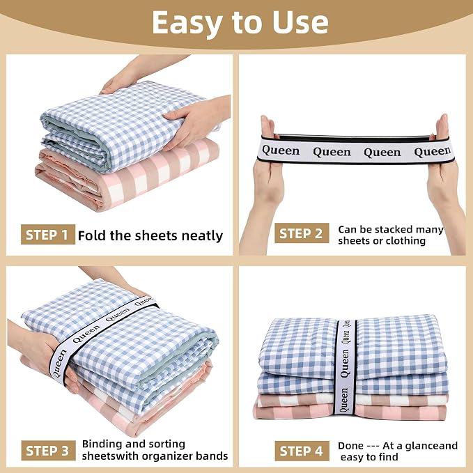 8Pcs Bed Sheet Organizer Bands Sheets Labels - Image 6