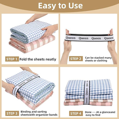 8Pcs Bed Sheet Organizer Bands Sheets Labels - Image 6
