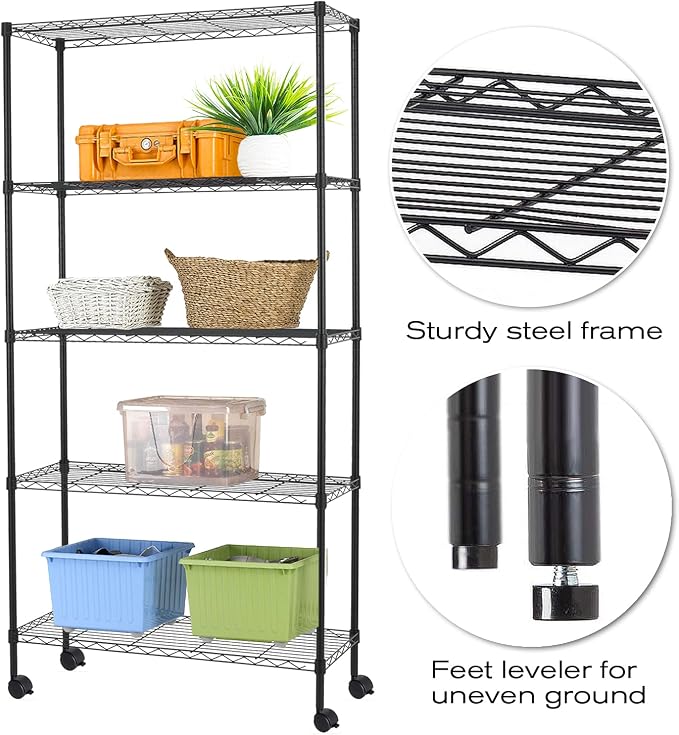 NChanmar 5-Tier Wire Shelving Unit Storage Shelves - Image 5
