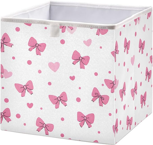 Pink Bows Hearts Pattern Closet Organizers Storage Cubes Storage Bins Shelf by Unknown