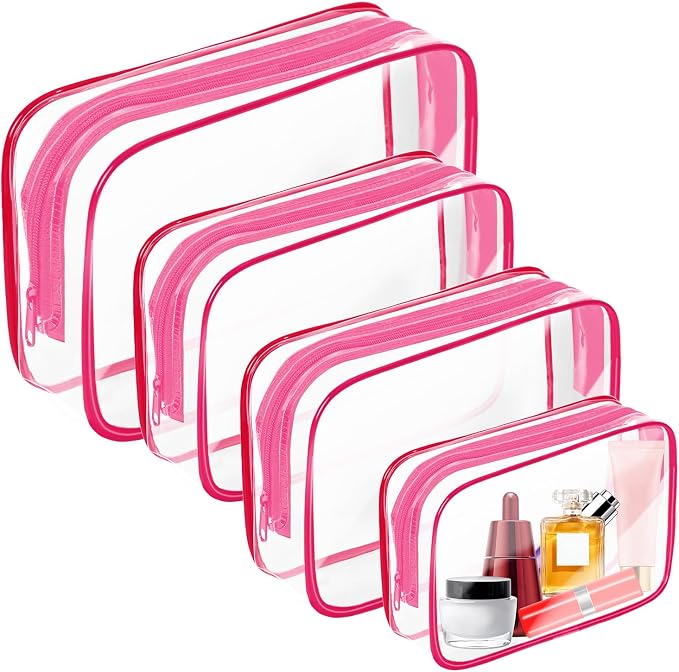 AURUZA Clear Makeup Bag, Portable Travel Toiletry Bags by AURUZA