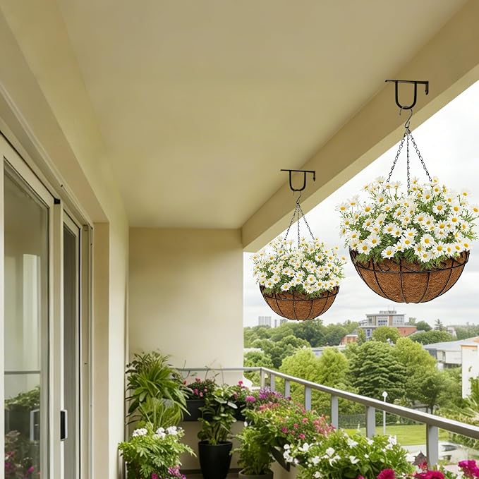 4 Pack 14 inch Metal Hanging Baskets - Image 6