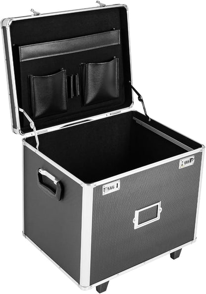 Locking Rolling File Box with Wheels, 19.2" L Portable Aluminum Alloy Storage - Image 8