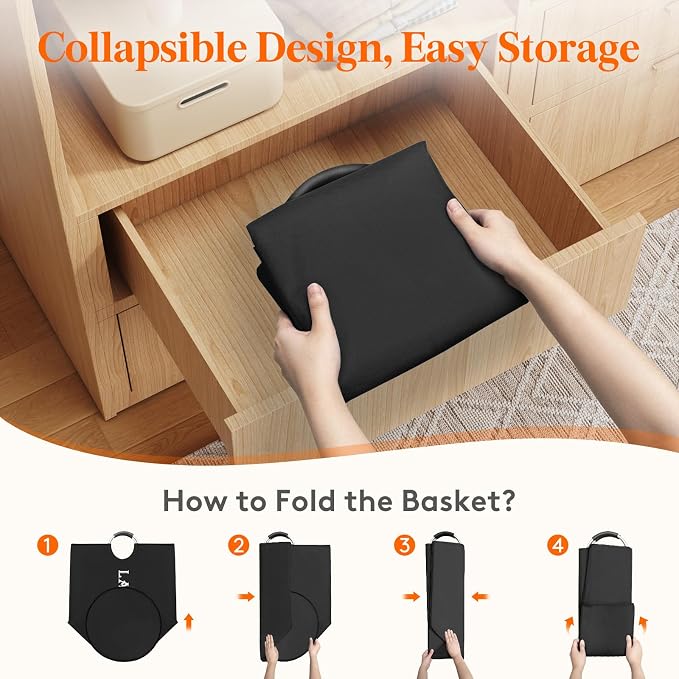 Lifewit 140L 2-Pack Large Laundry Basket, Collapsible Laundry Hamper - Image 8