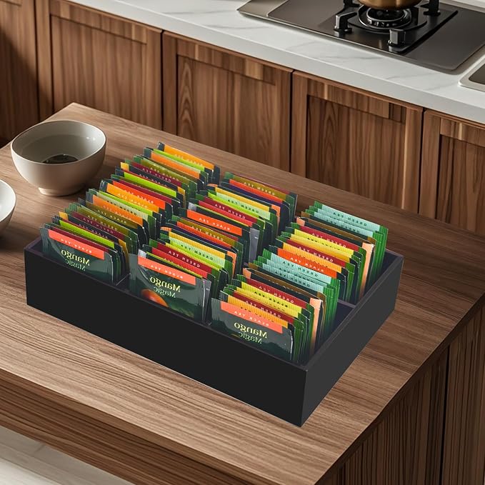 Tasybox Acrylic Tea Bag Organizer, Drawer Organizer | Tea Bag Holder - Image 7