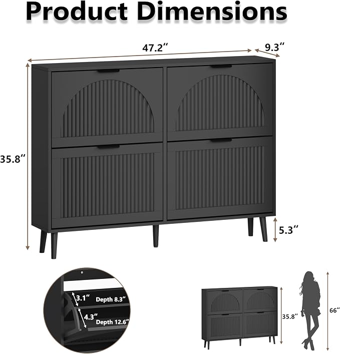 BORNOON Shoe Cabinet for Entryway - Image 2