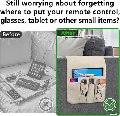 Remote Control Holder, Armchair Caddy Couch Caddy, Anti Slip Corduroy Tv Remote - Image 3