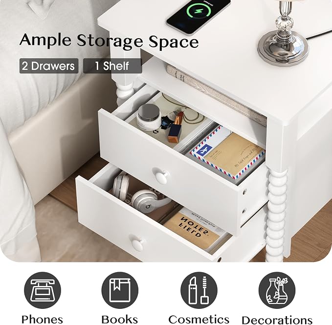 3 Piece Bedroom Set, Vintage 6 Drawer Dresser and Nightstand Sets - Image 7