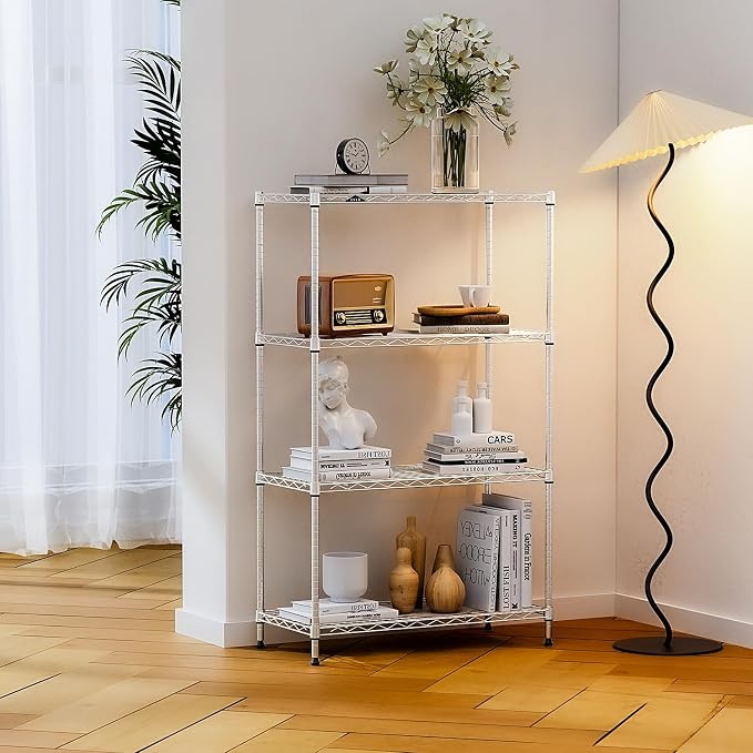 IZEUK 4-Tier Heavy Duty Steel Storage Shelves, Metal Shelf Wire Shelving Rack - Image 6